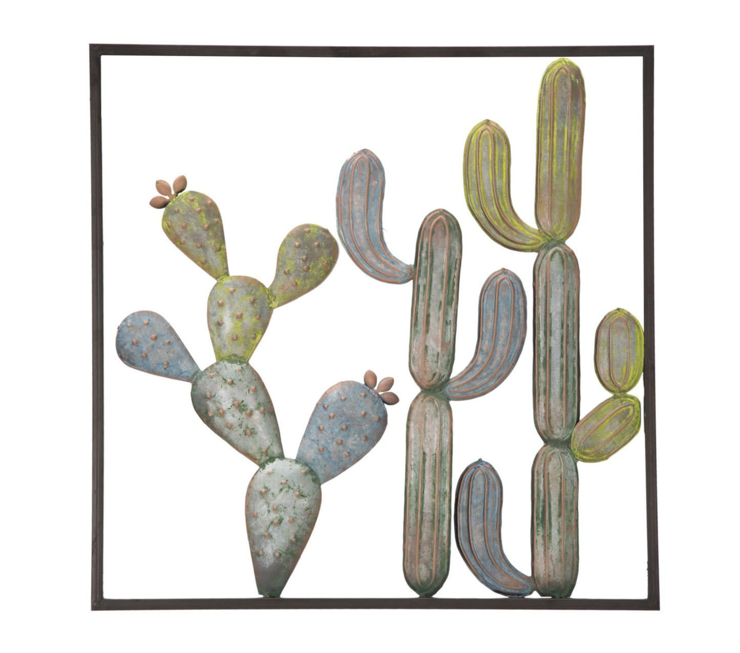 PANNEAU EN FERRO CACTUS-CADRE -C- CM 50X1,3X50