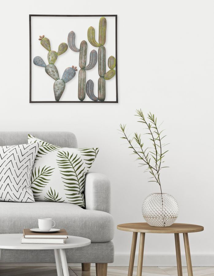 PANNEAU EN FERRO CACTUS-CADRE -C- CM 50X1,3X50