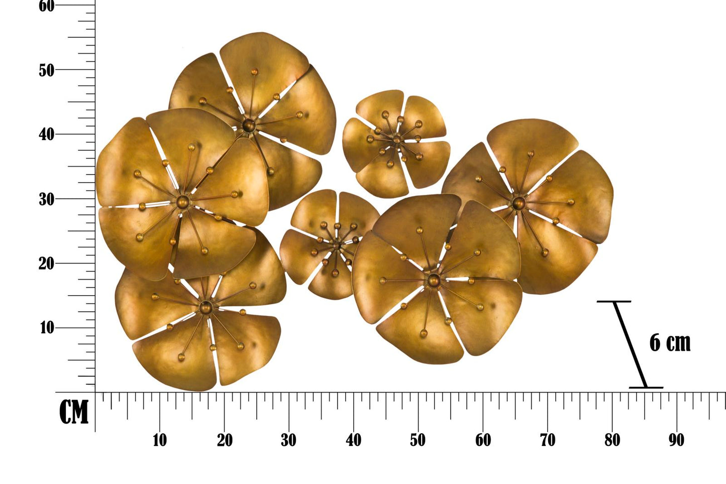 PANNELLO EN FERRO FLOWE GOLDY -B- CM 80X6X57