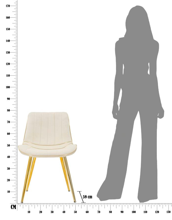 SEDIA PARIS CREMA/OR ENSEMBLE 2 PZ CM 51X59X79