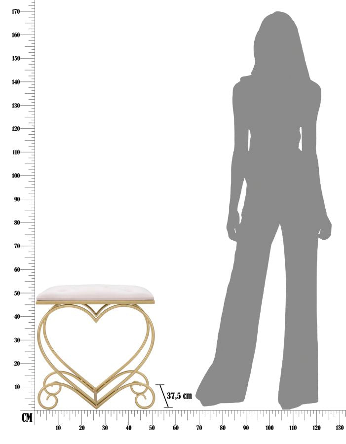 SGABELLO COEUR ROSE CM 50X37,5X51,5