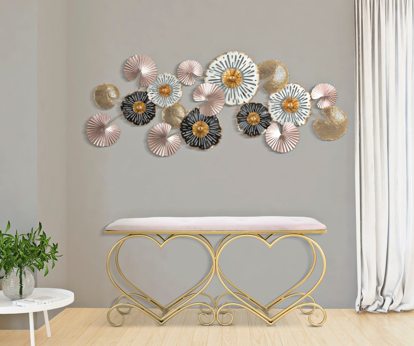 PANCA COEUR ROSA CM 105X37,5X51,5