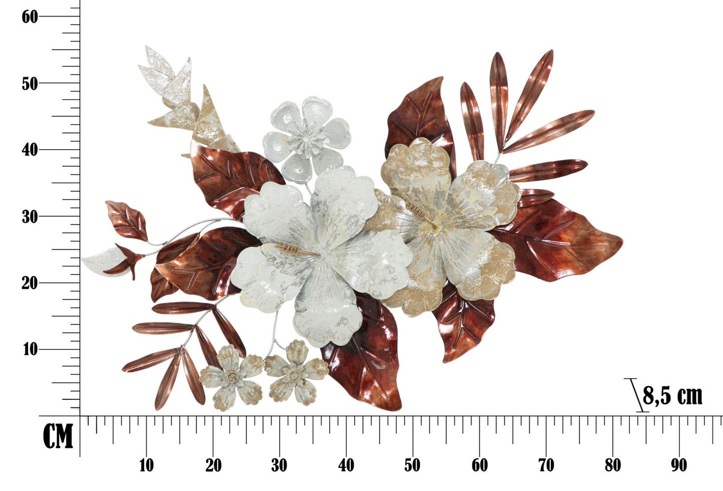 PANNEAU EN FERRO BOUQUET CM 83X8,5X55