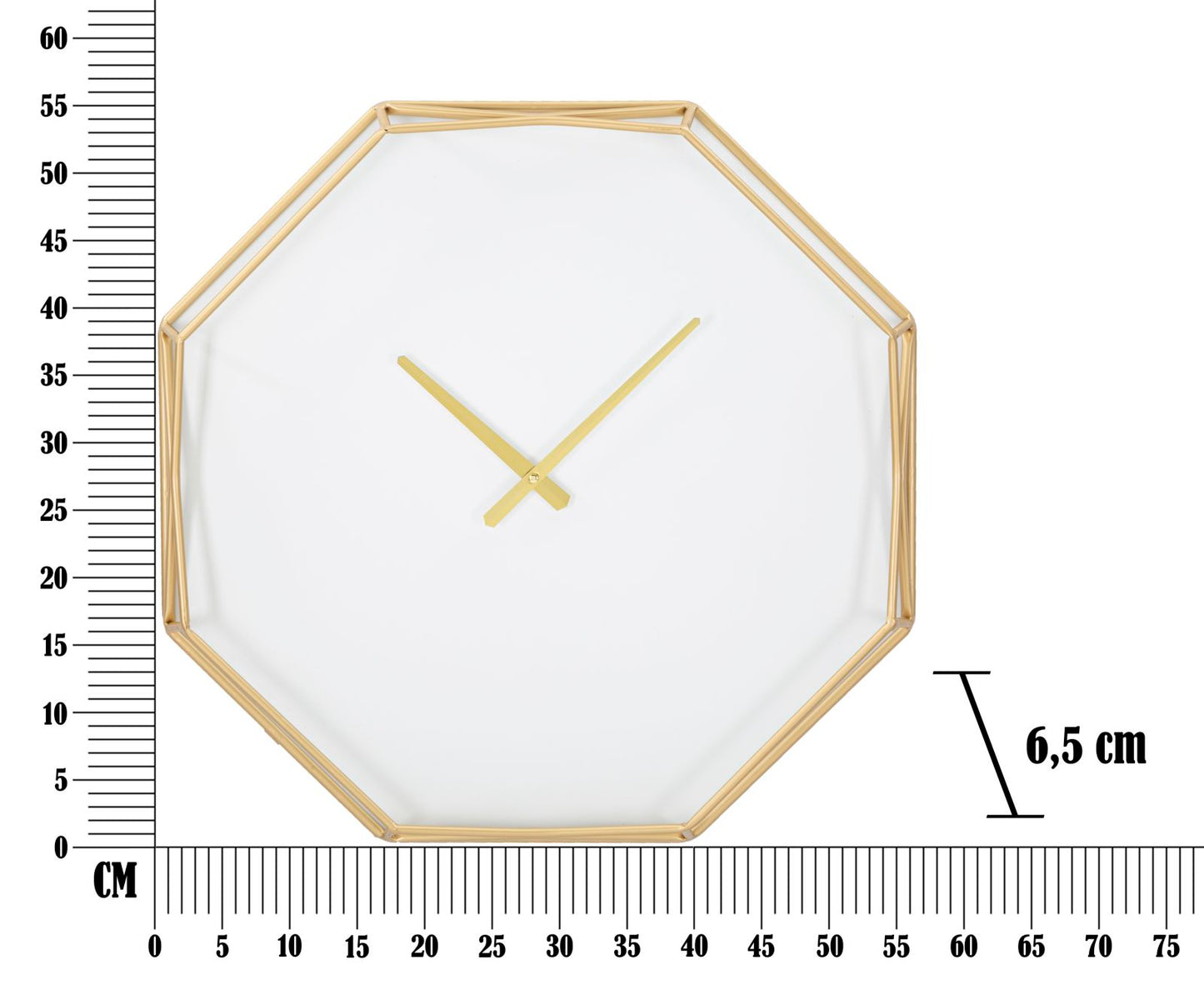 OROLOGIO DA MURO DOR¨¦ OCTOGONAL CM 56X6,5X56