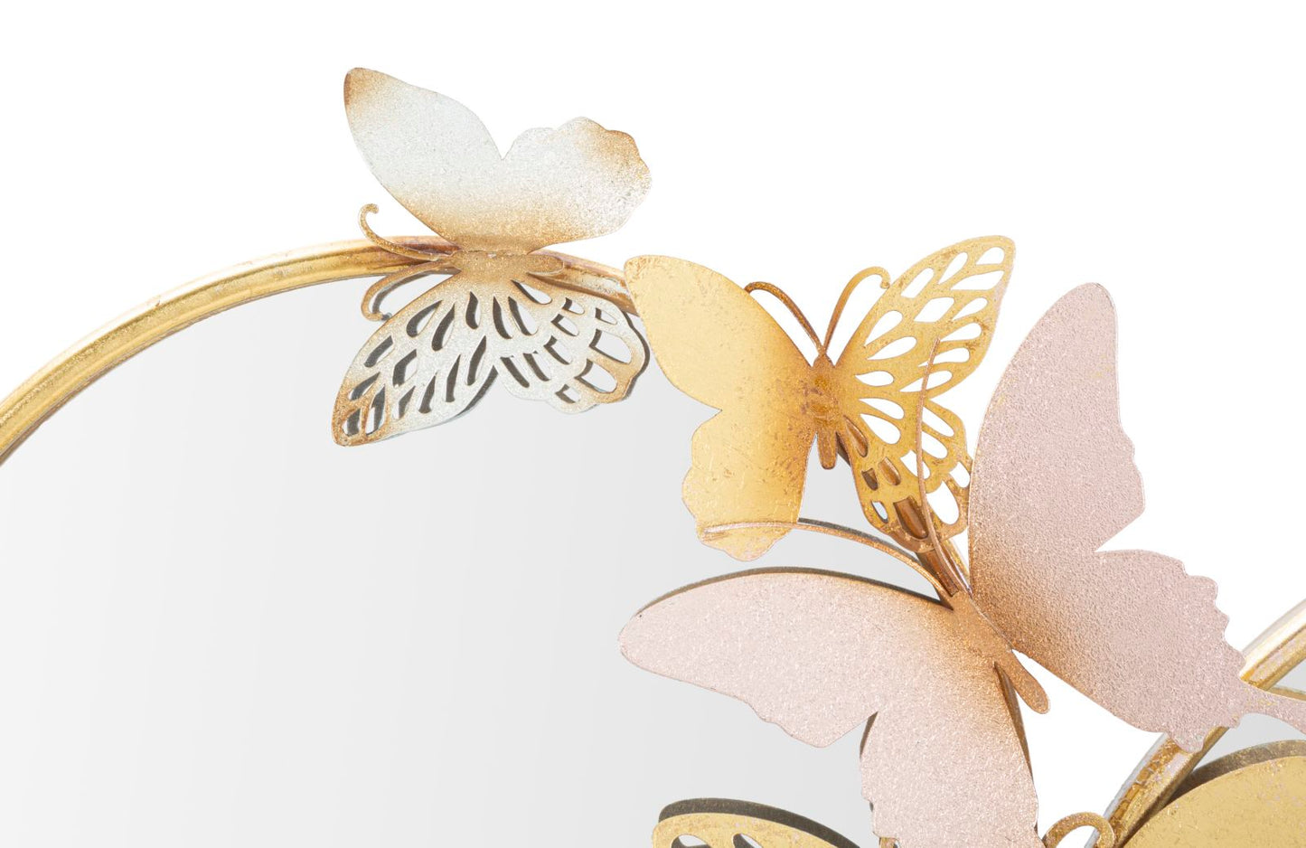 SPECCHIO DA MURO DOUBLE FARFALLE ROSE CM 81X3X52,5