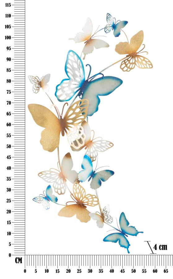 PANNELLO DA MURO PAPILLONS ORO/CELESTE C CM 59,5X4X111,5
