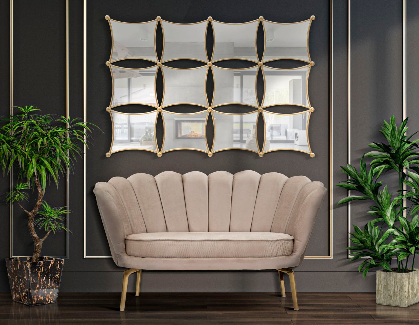 SPECCHIO DA MURO JALO CM 133X3X90