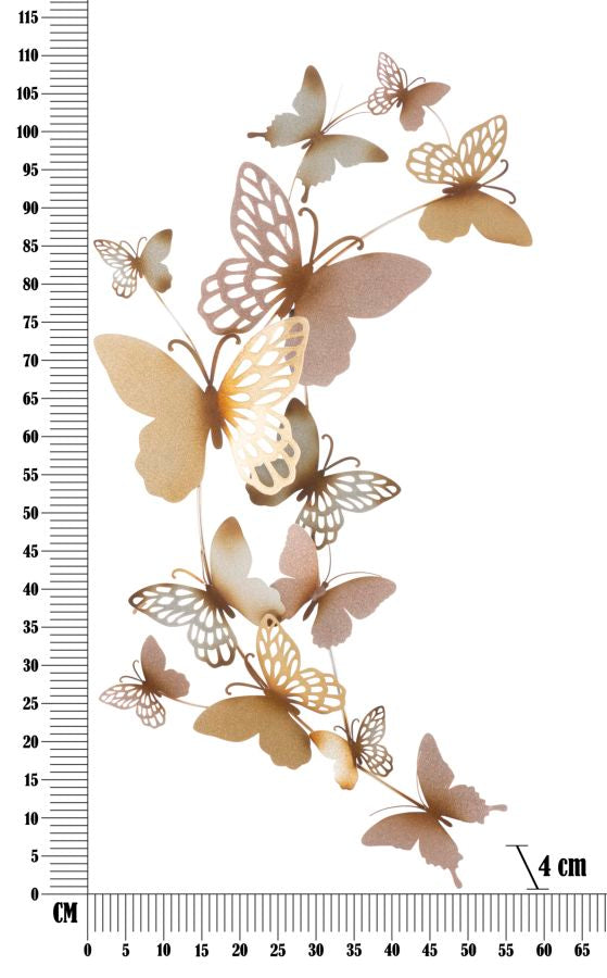 PANNELLO DA MURO PAPILLONS ORO/ROSA C CM 59,5X4X111,5