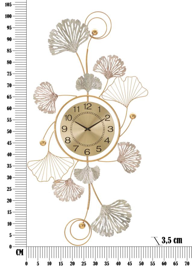 PANNEAU EN FERRO LEAVY C/OROLOGIO CM 52,5X3,5X102