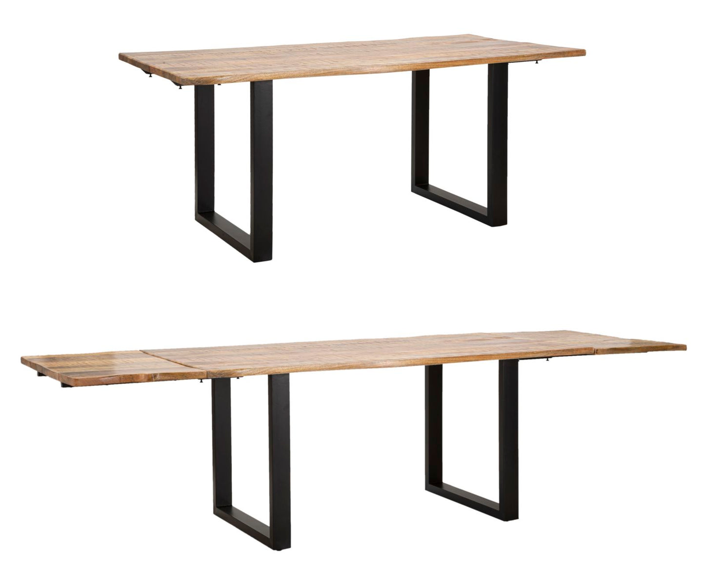 TAVOLO DA PRANZO BORD TOUT. CM 180X90X77-LUNGHEZZA TOTALE 280 (LEGNO DI MANGO)