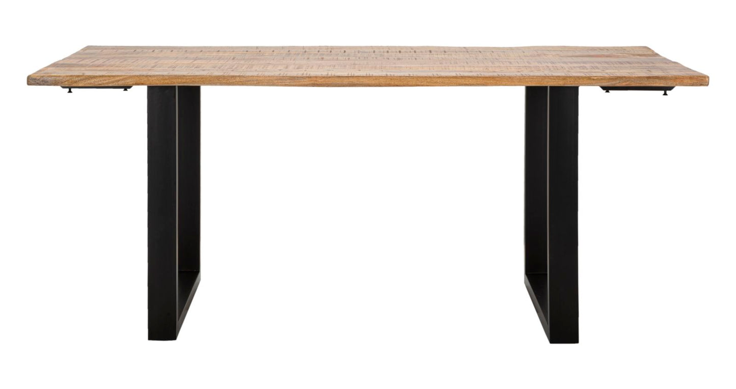 TAVOLO DA PRANZO BORD TOUT. CM 180X90X77-LUNGHEZZA TOTALE 280 (LEGNO DI MANGO)