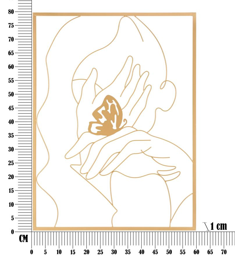 PANNELLO EN FERRO MAINS SUR FACE CM 60X1X80