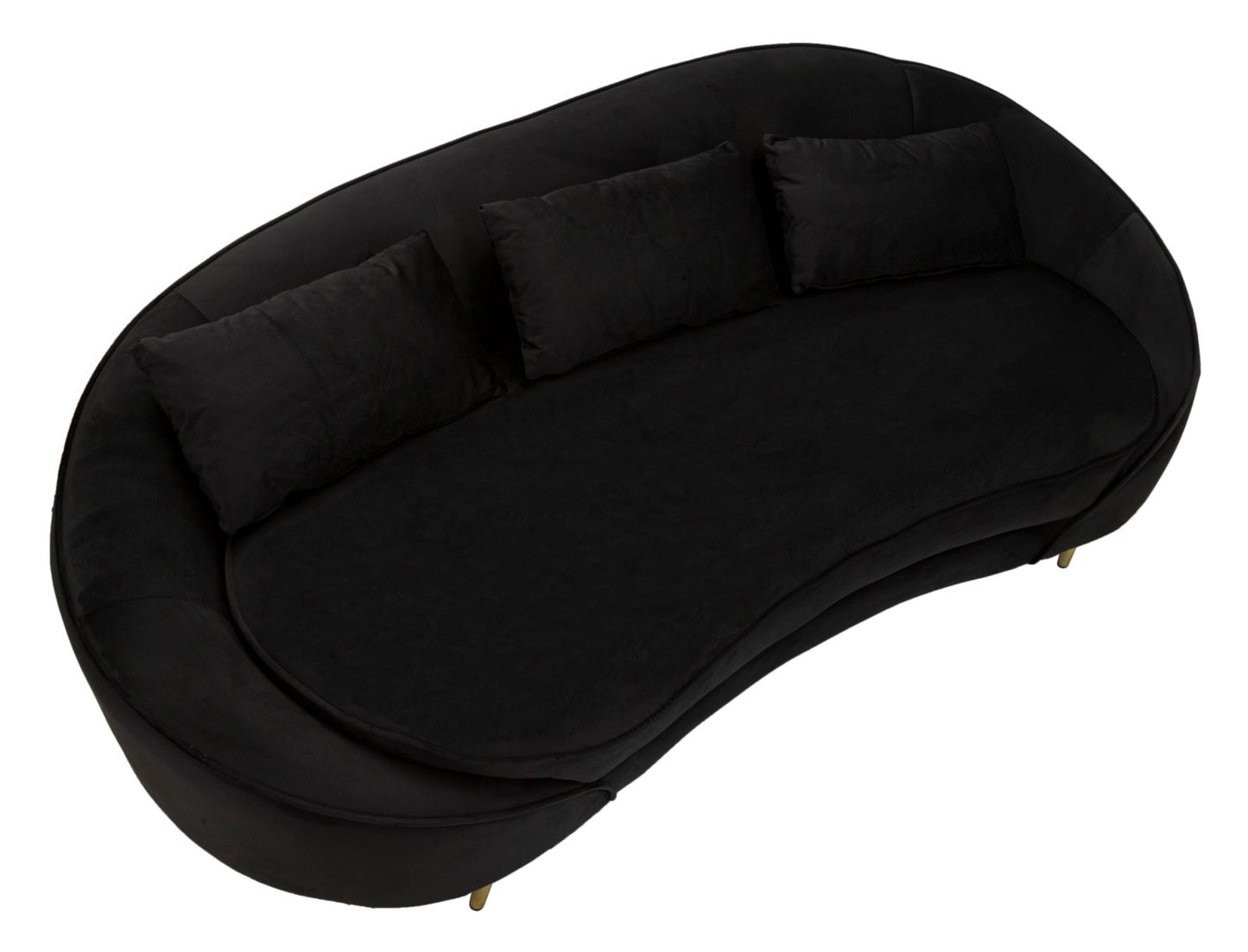 DIVANO 3 POSTI OSLO C/CUSCINI NOIR CM 185X84X68