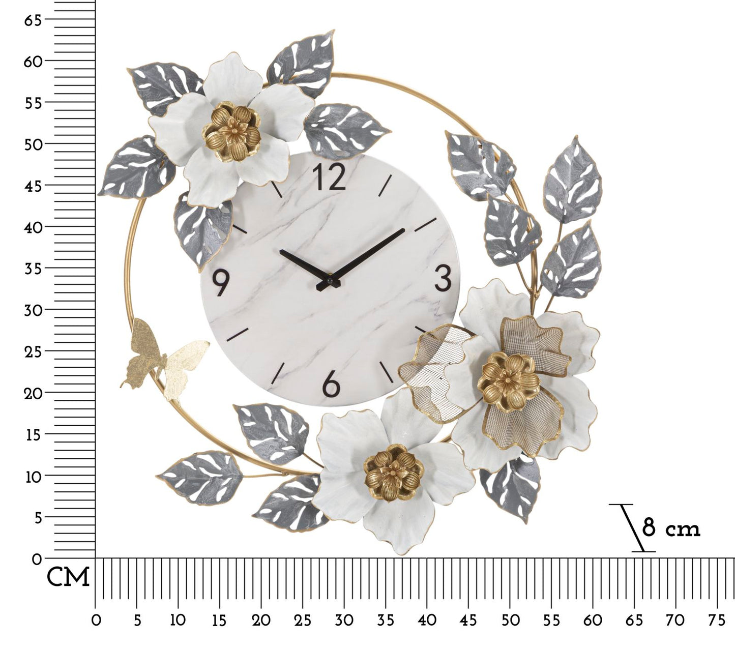 OROLOGIO DA MURO FLEURS CM 64X8X64