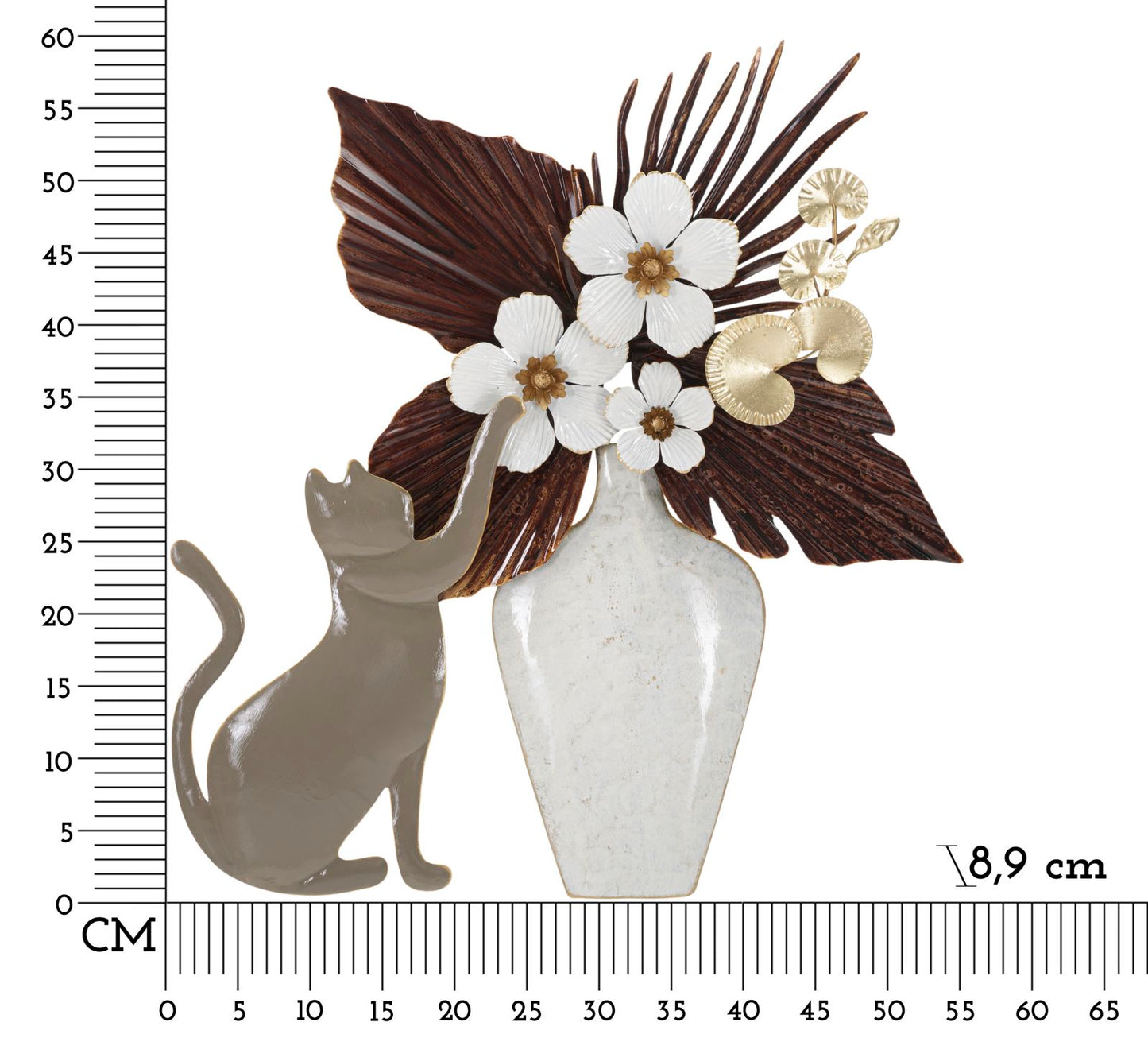 PANNEAU EN FERRO CHAT CM 54,6X8,9X59,7