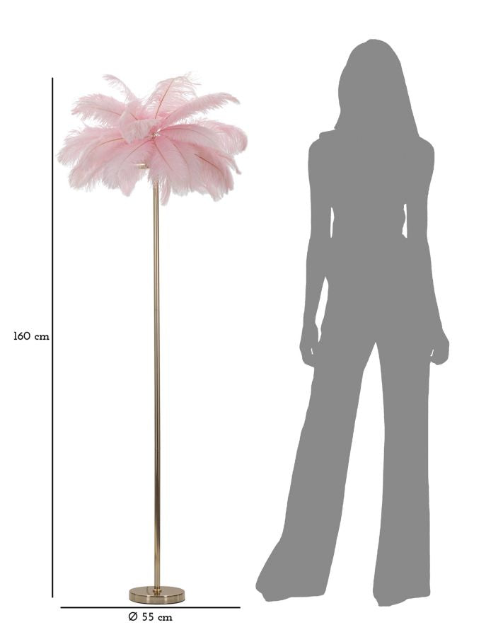 LAMPADA DA TERRA PALM ROSA CM ? 55X160