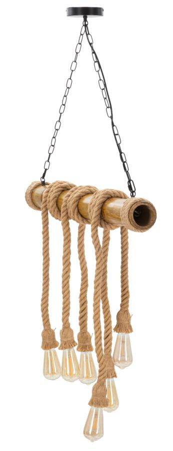 LAMPADARIO BAMBOU/CORDE CM 80X15X120