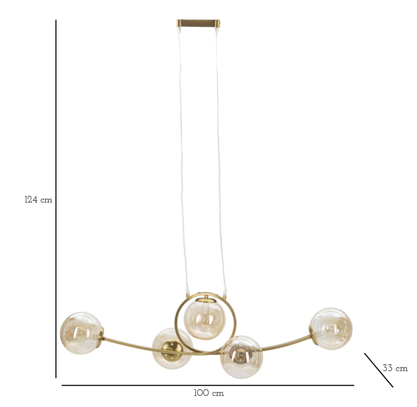 LAMPADARIO JAPON 5 LUCI CM 100X33X30