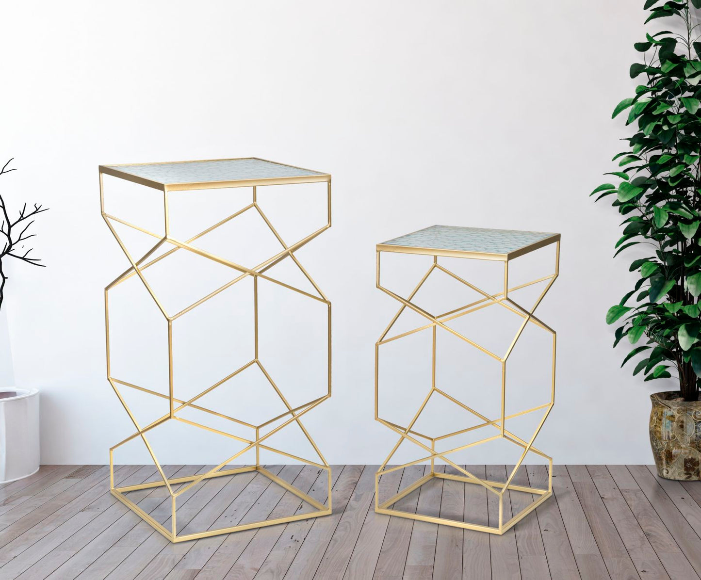 P/TELEFONO VERRE COPPIA CM 50X50X100-40X40X80