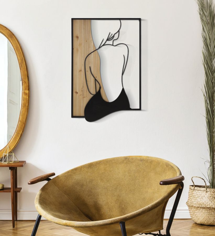 PANNELLO DA MURO BEAUTY FERRO E BOIS 60X2X90