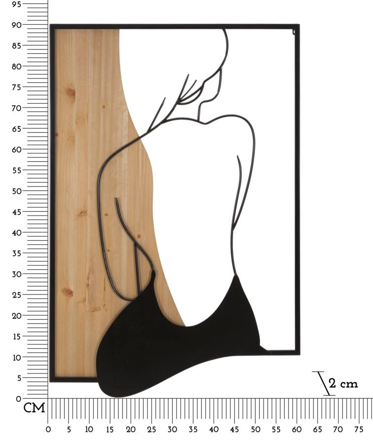 PANNELLO DA MURO BEAUTY FERRO E BOIS 60X2X90
