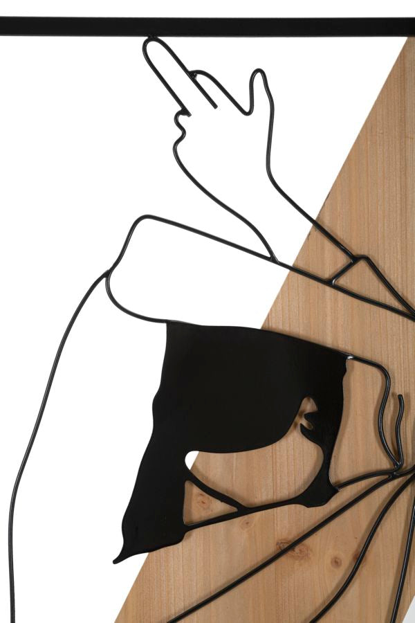 PANNELLO DA MURO BANDE -A- FERRO E BOIS CM 50X2X90
