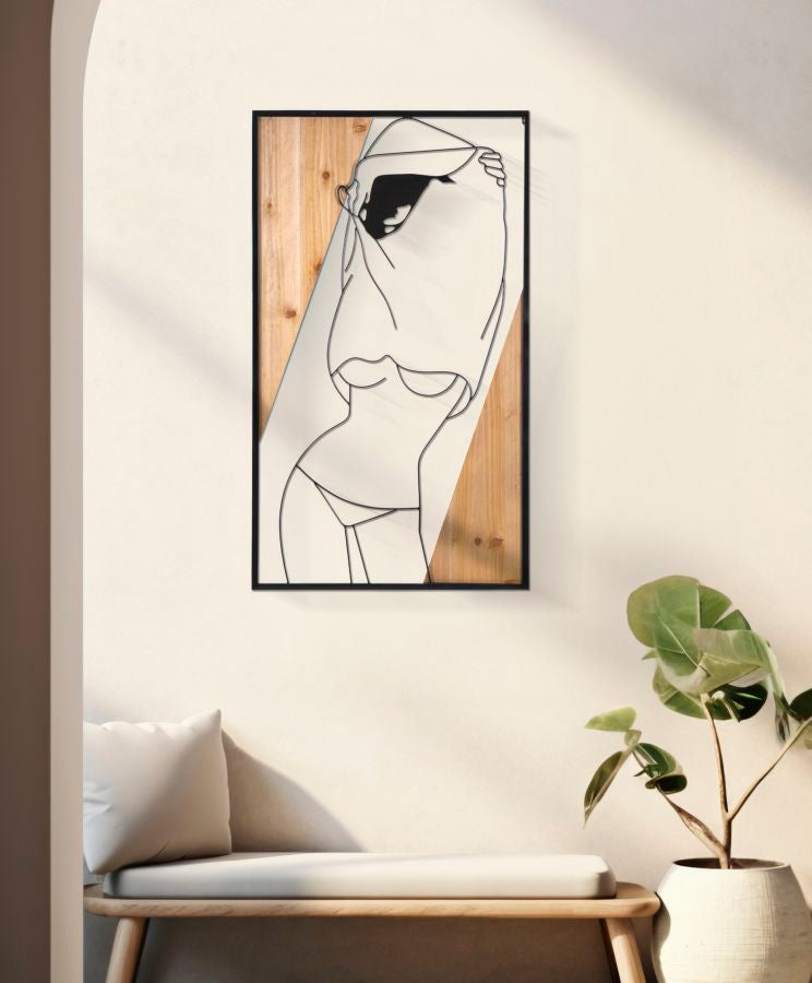PANNELLO DA MURO BANDE -B- FERRO E BOIS CM 50X2X90