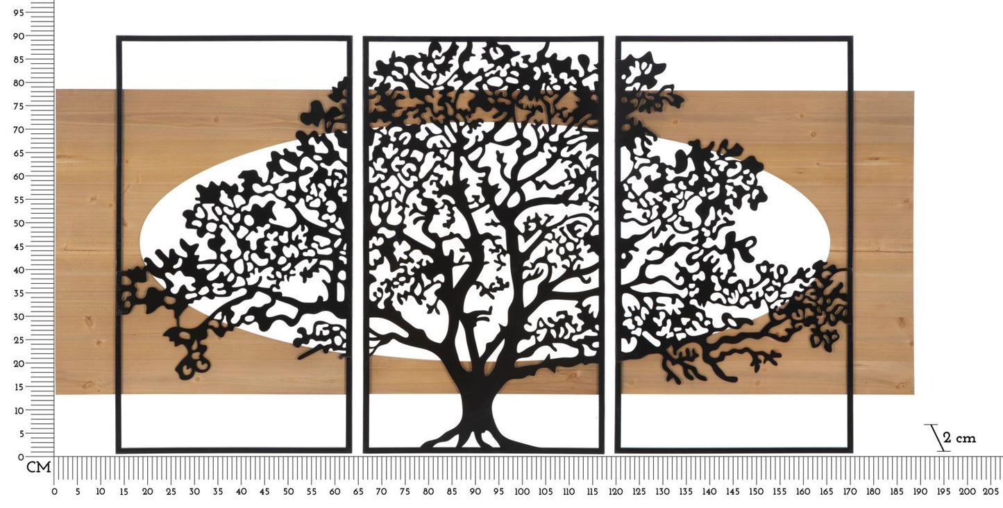 PANNELLO DA MURO ARBRE FERRO E BOIS SET 3PZ CM 176X2X90 (63X2X90-50X2X90)