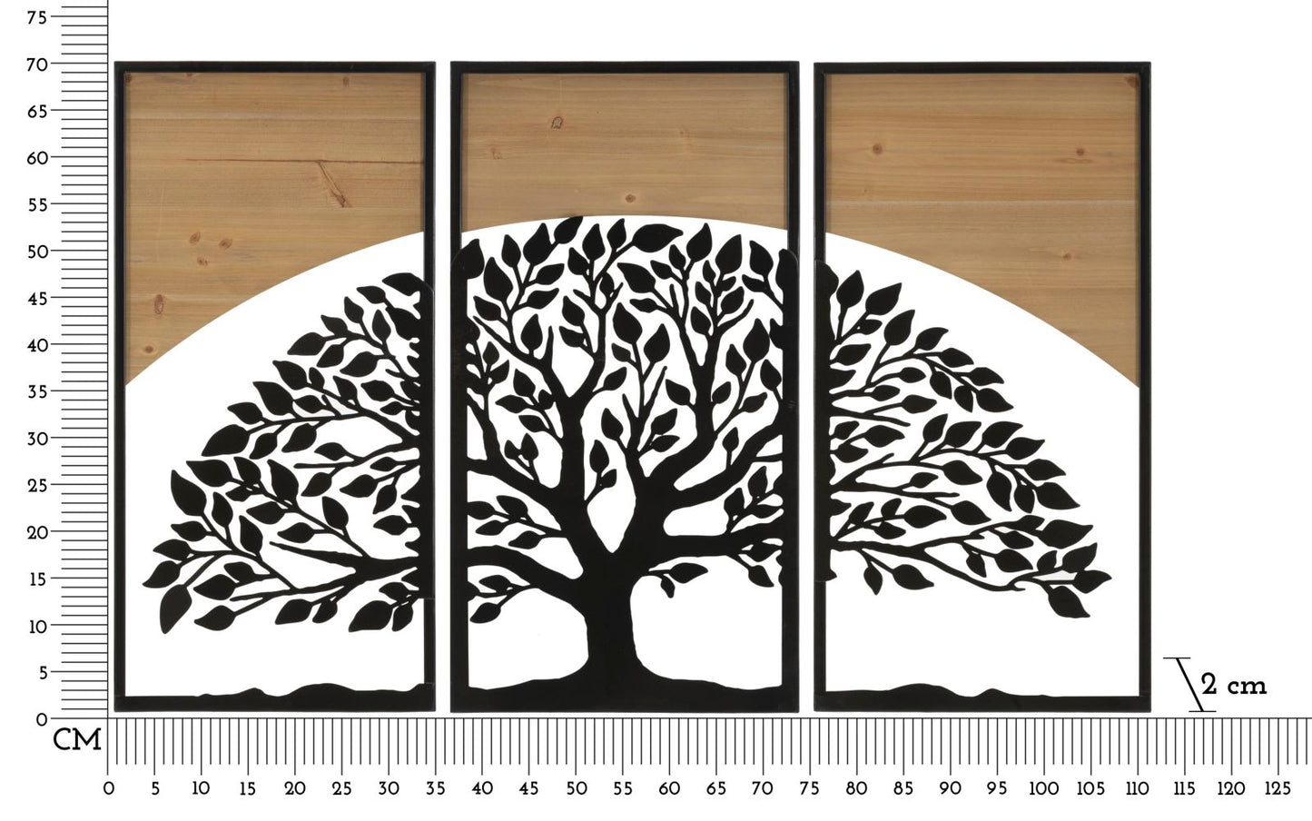 PANNELLO DA MURO ARC FERRO E BOIS SET 3PZ CM 105X2X70 (35X2X70)
