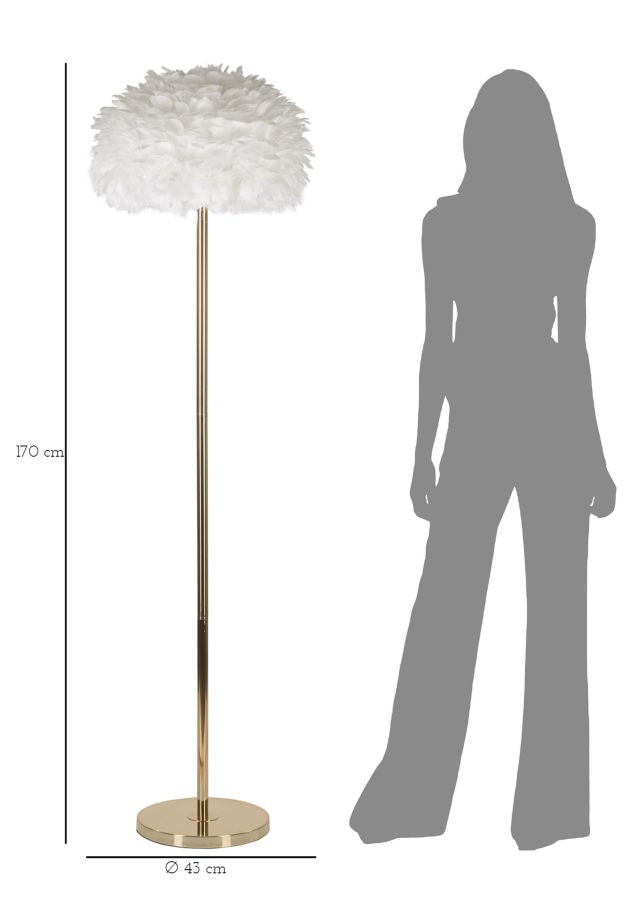 LAMPADA DA TERRA PLUMES SLIM BIANCA CM ? 43X170