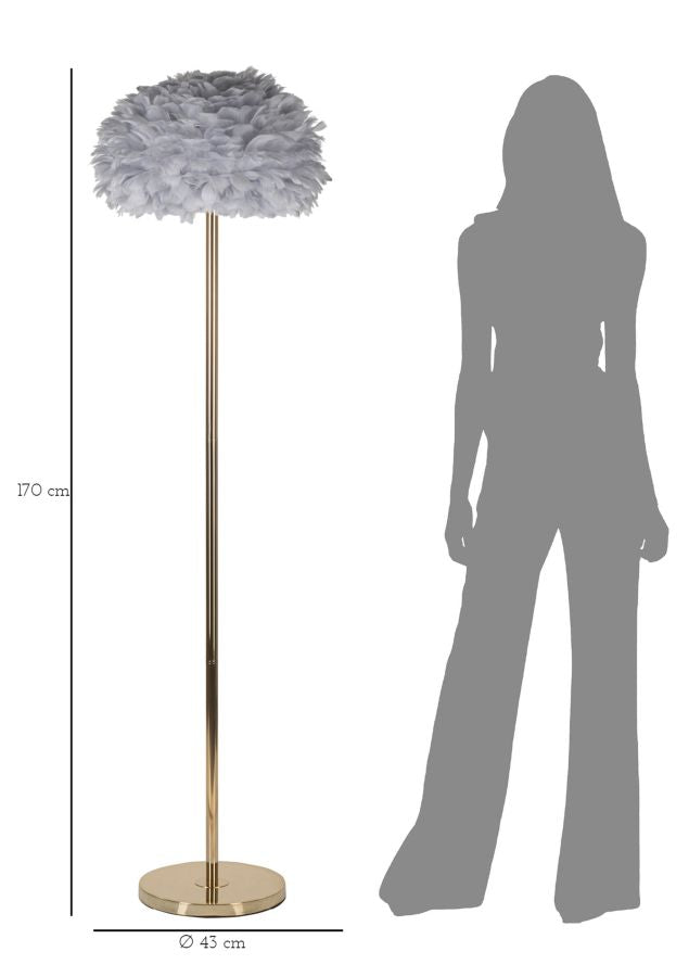 LAMPADA DA TERRA PLUMES SLIM GRIGIA CM ? 43X170