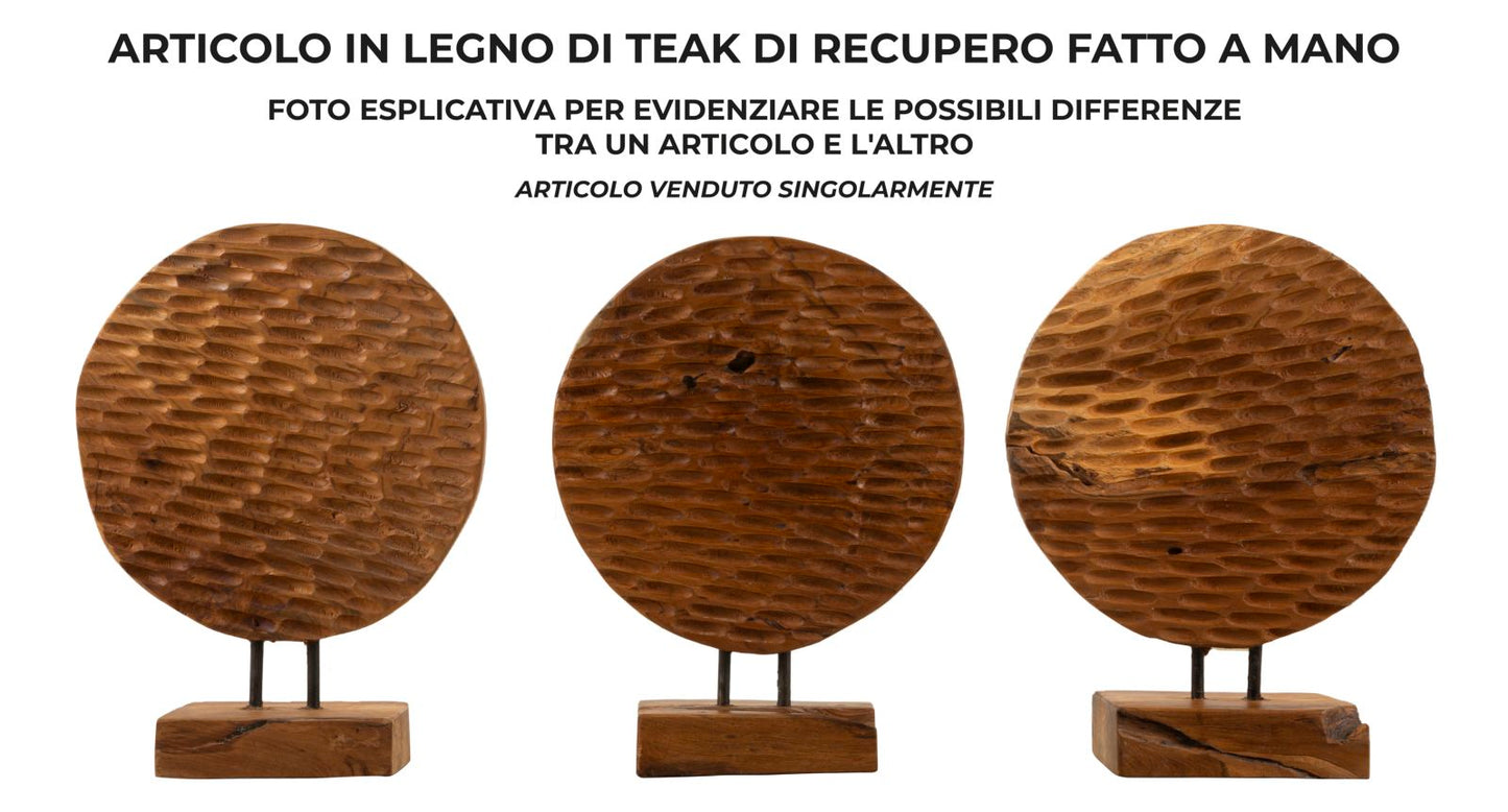 PI¨¨CE SCULTURA EN TECK RICICLATO CM 30X15,5X40 (PEZZI UNICI - NON RIP. EN S¨¦RIE)