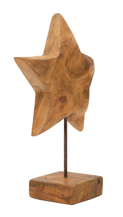 SCULTURA STELLA EN TECK RICICLATO CM 28X12X42 (PEZZI UNICI - NON RIP. EN S¨¦RIE)