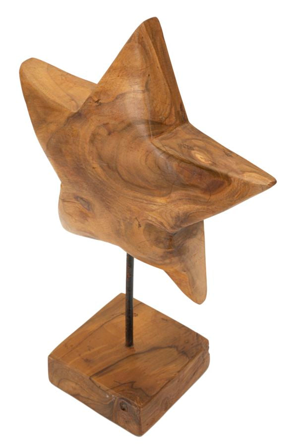 SCULTURA STELLA EN TECK RICICLATO CM 28X12X42 (PEZZI UNICI - NON RIP. EN S¨¦RIE)