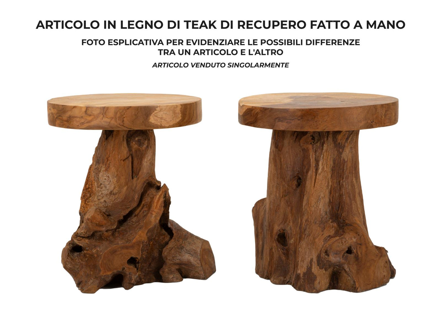 SGABELLO JAMET EN TECK RICICLATO CM ? 35X40 (PEZZI UNICI - NON RIP. EN S¨¦RIE)