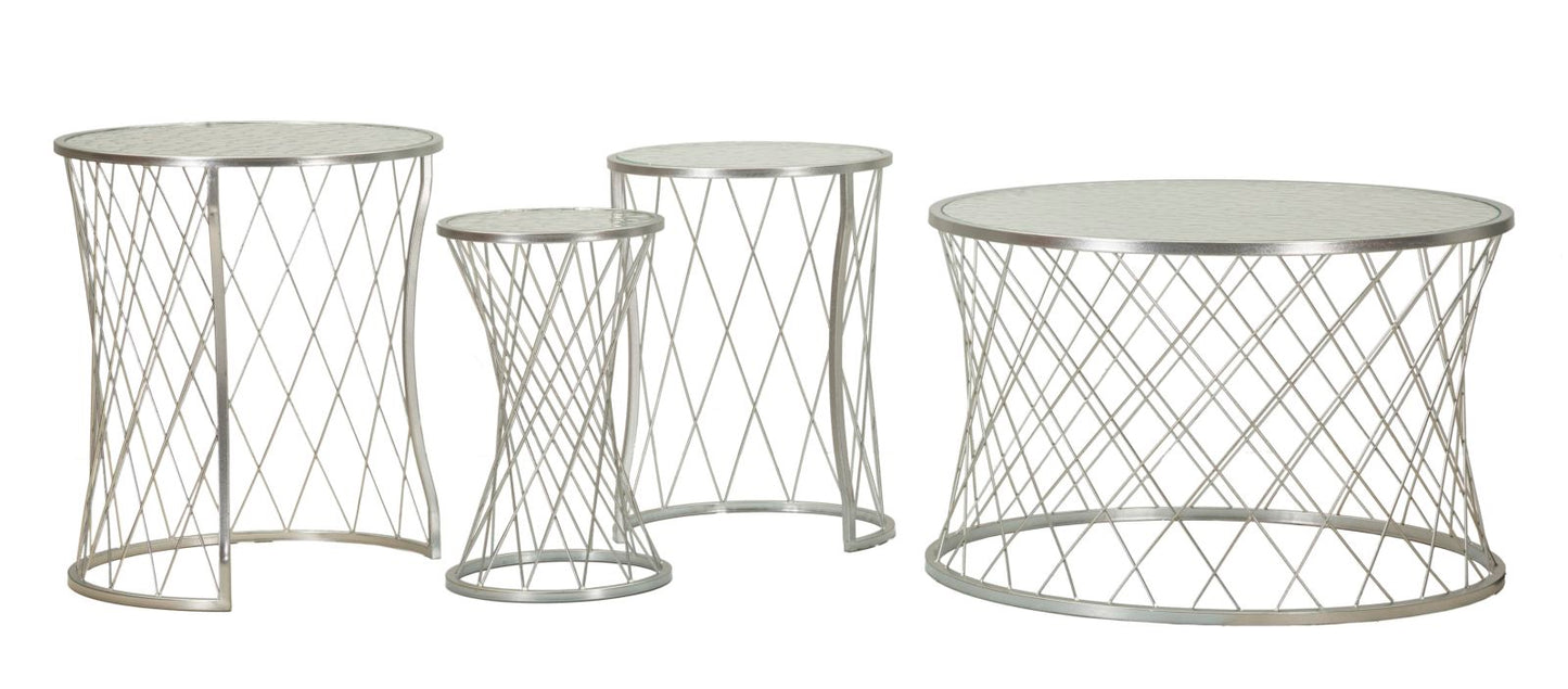 TAVOLINETTI NO¨¦ ARGENT ENSEMBLE 4 PZ CM ? 70X45-47X54,5-36x50-28x45