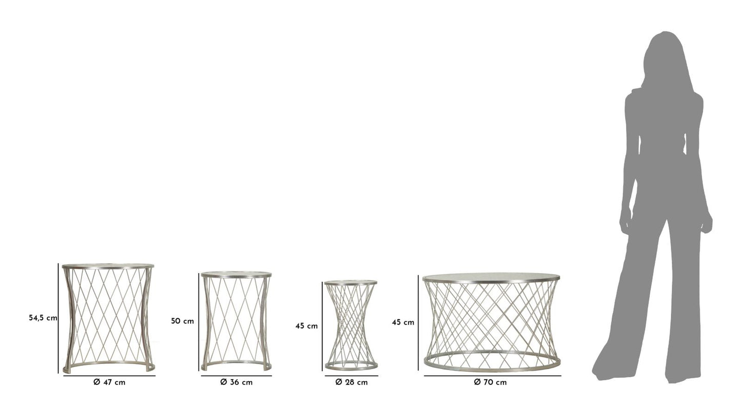 TAVOLINETTI NO¨¦ ARGENT ENSEMBLE 4 PZ CM ? 70X45-47X54,5-36x50-28x45