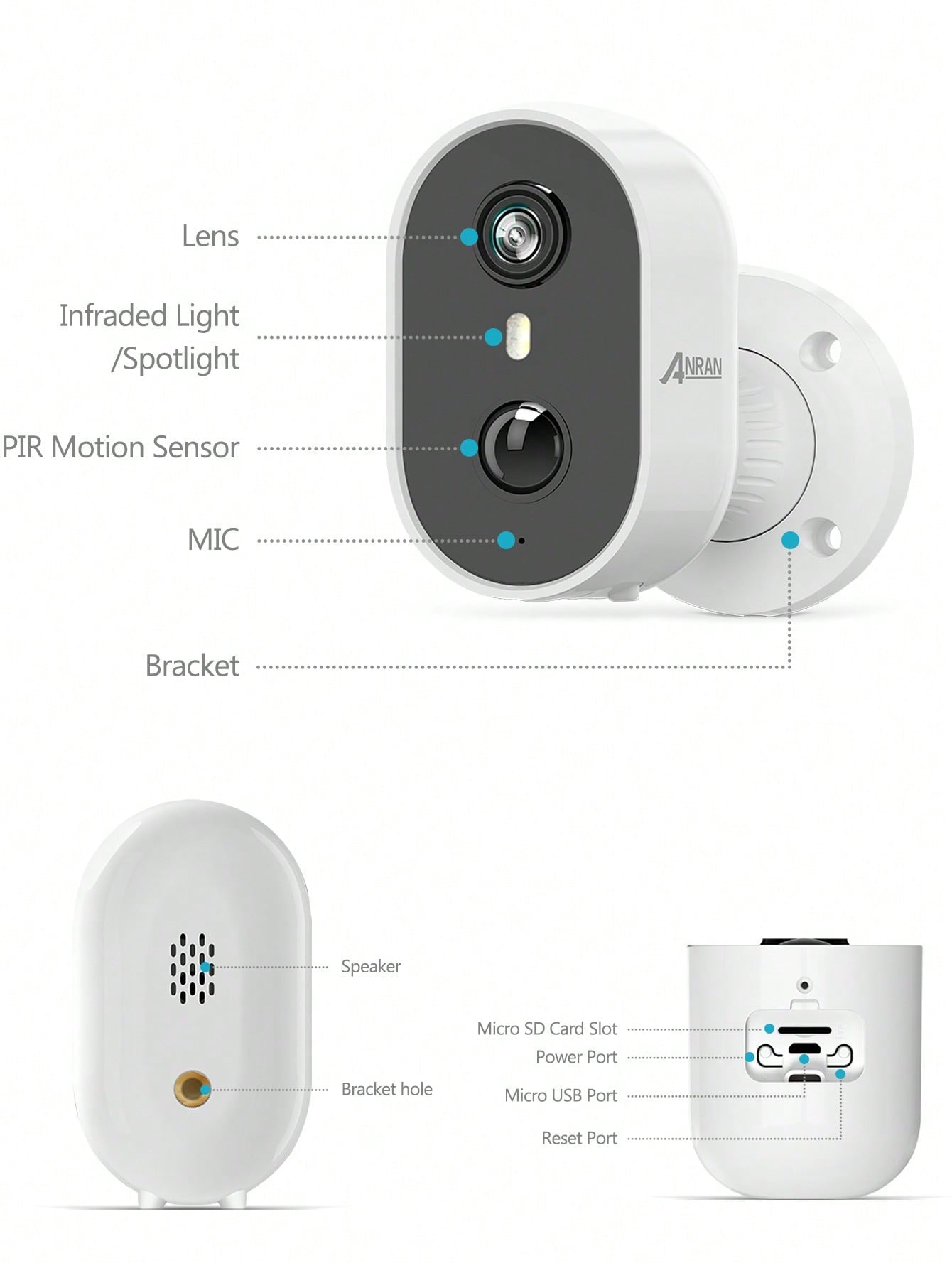 Cam¨¦ra Surveillance WiFi sans Fil Batterie, Audio Bidirectionnel, Vision Nocturne Color¨¦e, Sir¨¨ne Alarme, Mouvement PIR, Compatible Alexa, HD 3MP IP Camera Ext¨¦rieure/Int¨¦rieure