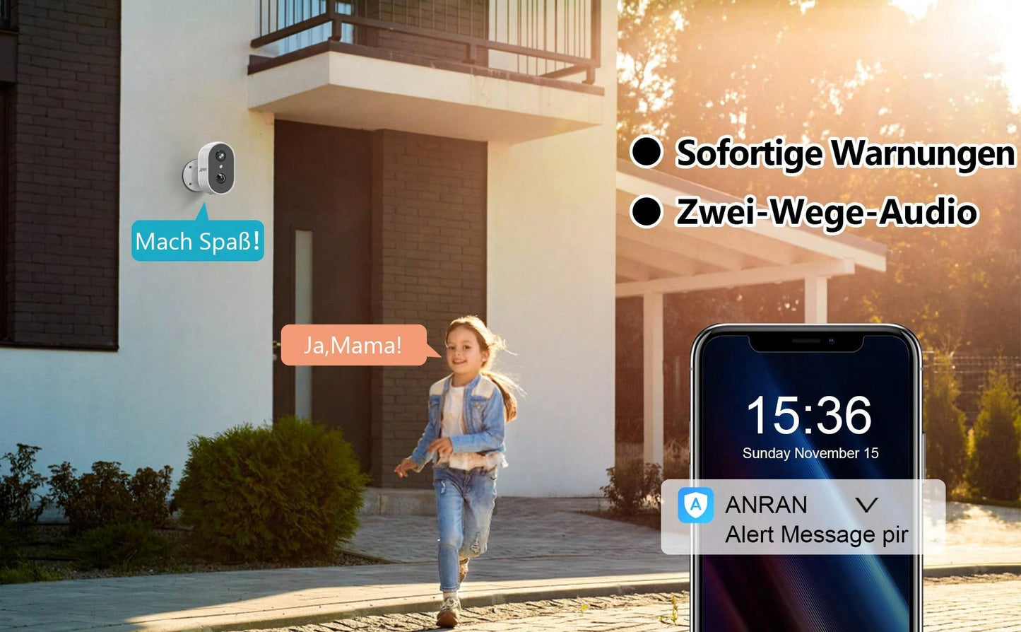 Cam¨¦ra Surveillance WiFi sans Fil Batterie, Audio Bidirectionnel, Vision Nocturne Color¨¦e, Sir¨¨ne Alarme, Mouvement PIR, Compatible Alexa, HD 3MP IP Camera Ext¨¦rieure/Int¨¦rieure