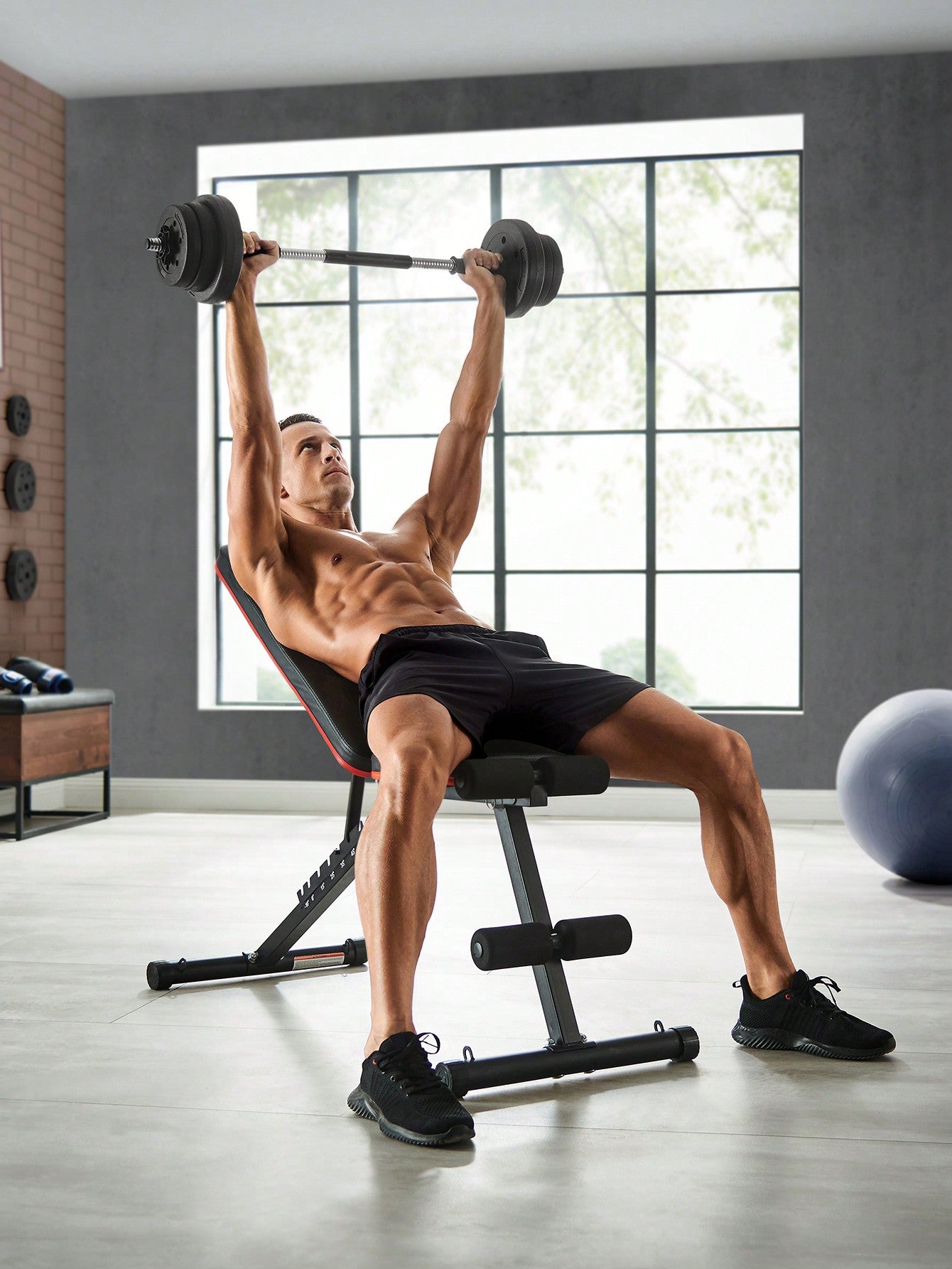 Lot 2 Halt¨¨res Musculation Poids Ajustable 10 kg, 20 kg, avec Barre d'Extension suppl¨¦mentaire 12 disques SYL20HBK