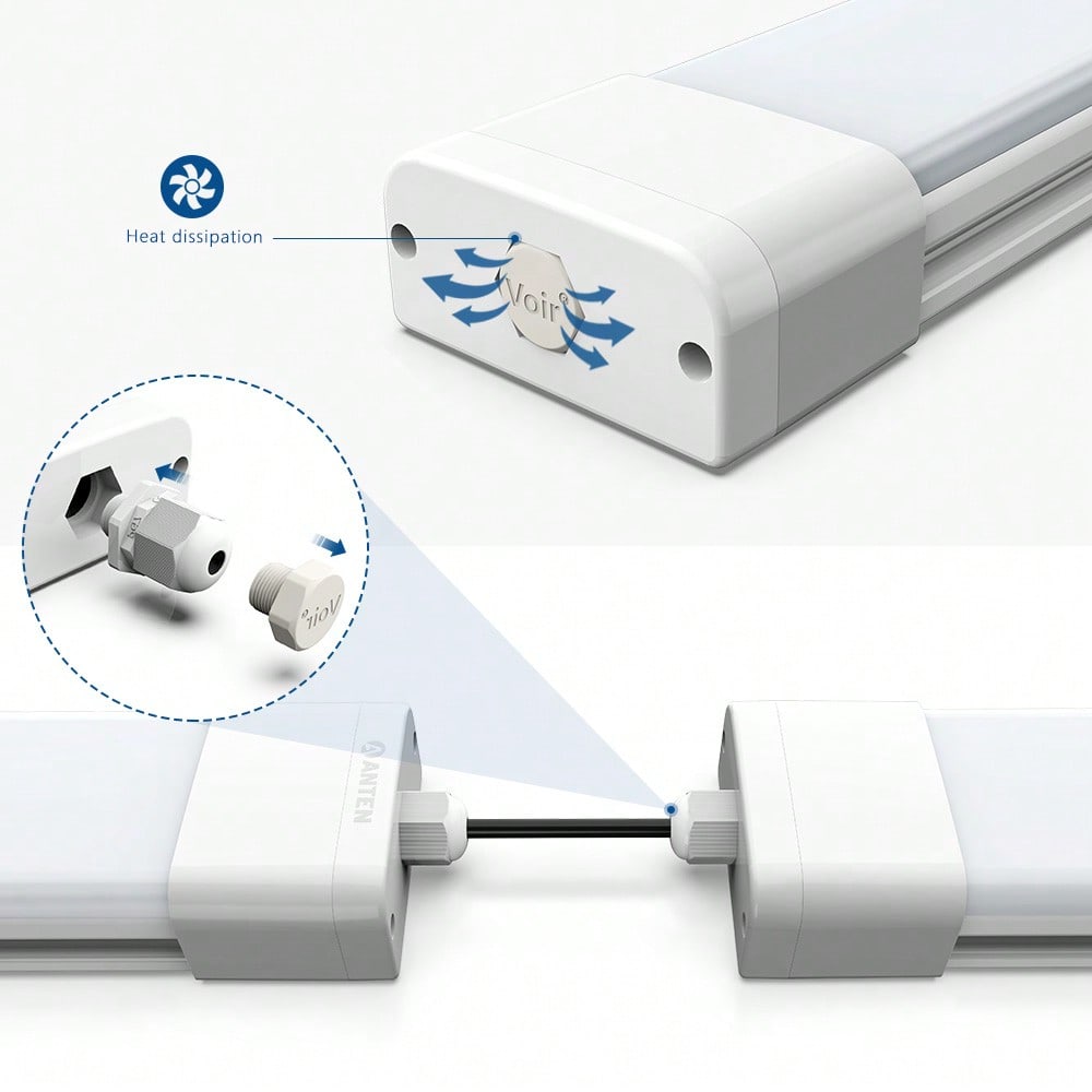 LED tri-proof light white 120CM 36W Plafonnier 3960LM 4000K peut ¨ºtre connect¨¦ en s¨¦rie Convient pour les bureaux, les centres commerciaux, les sous-sols, les cuisines et autres lieux