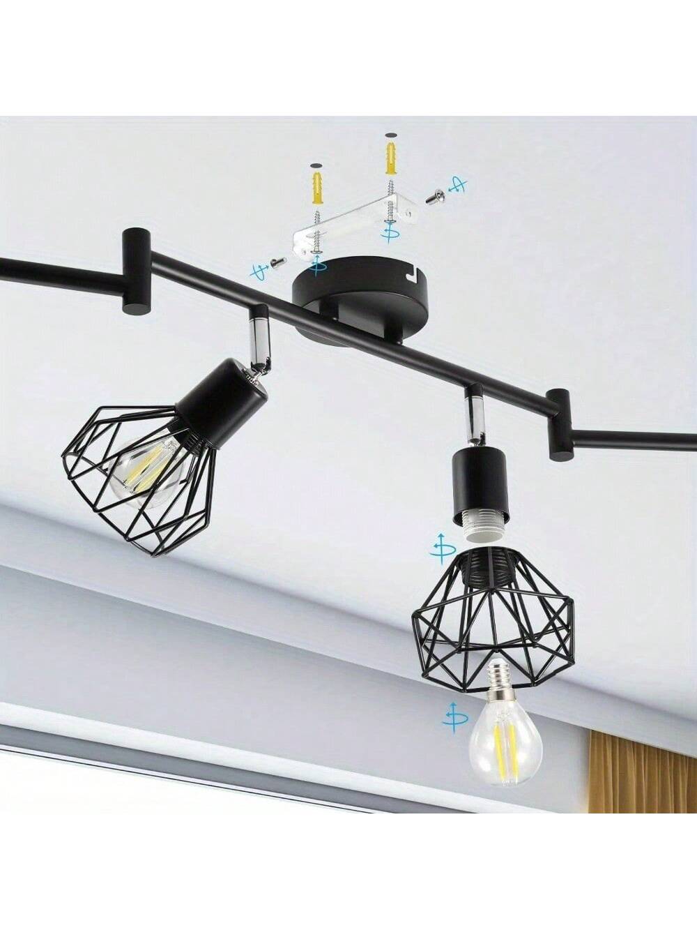Lampe murale orientable ¨¤ spots E14, spots au plafond, spots LED pour cuisine, salon et chambre ¨¤ coucher