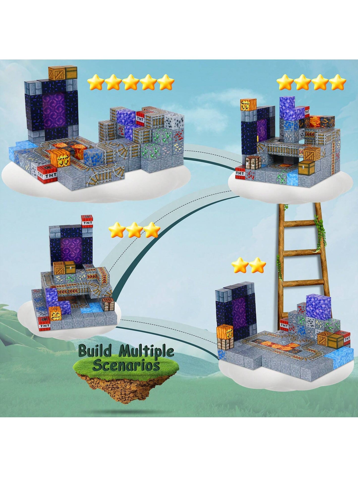 Blocs de Construction Magn¨¦tiques, 100 Pi¨¨ces Jouet Montessori, Construction Jouets Educatifs Jeux Cadeaux pour Enfants ¨¤ Partir de 4 5 6 7+ Ans