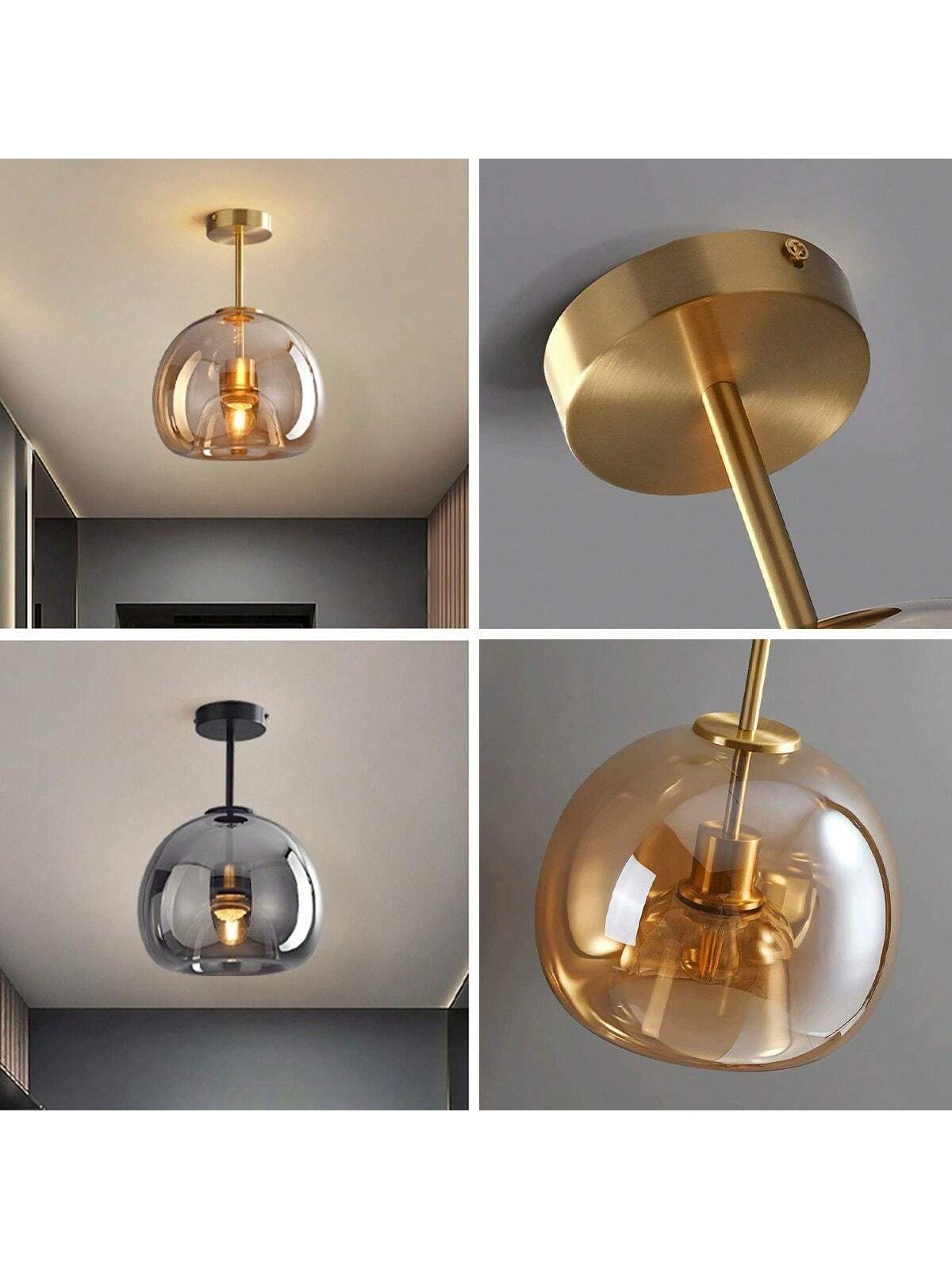 Lampes suspendues abat-jour de lustre en verre, sans source de lumi¨¨re, E27, ¦µ25*H29cm
