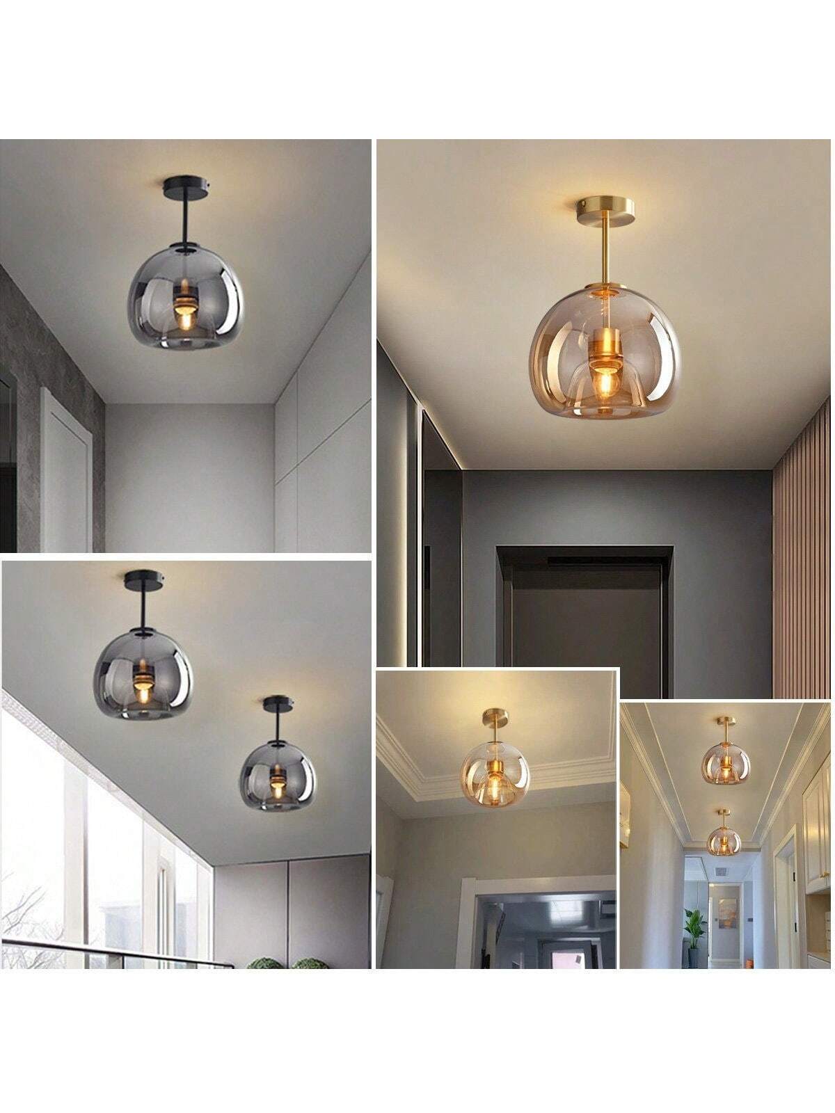 Lampes suspendues abat-jour de lustre en verre, sans source de lumi¨¨re, E27, ¦µ25*H29cm