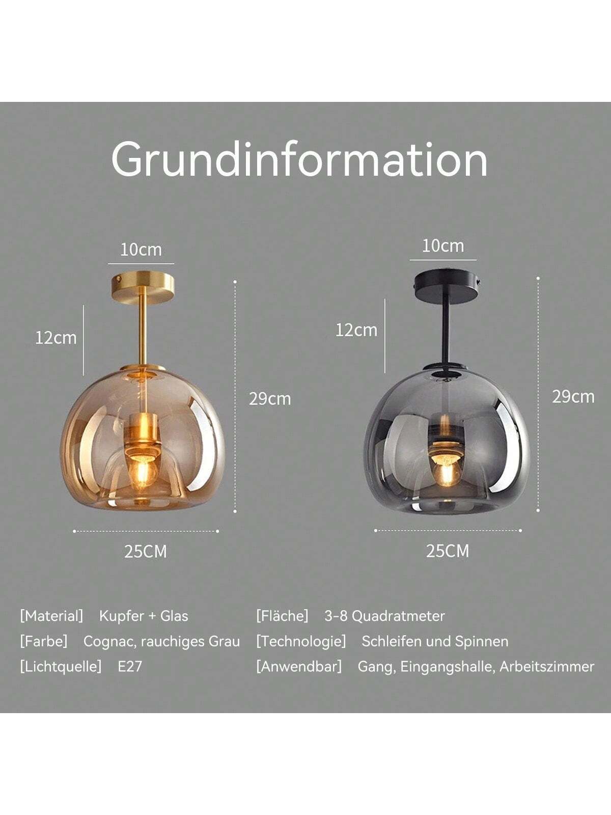 Lampes suspendues abat-jour de lustre en verre, sans source de lumi¨¨re, E27, ¦µ25*H29cm