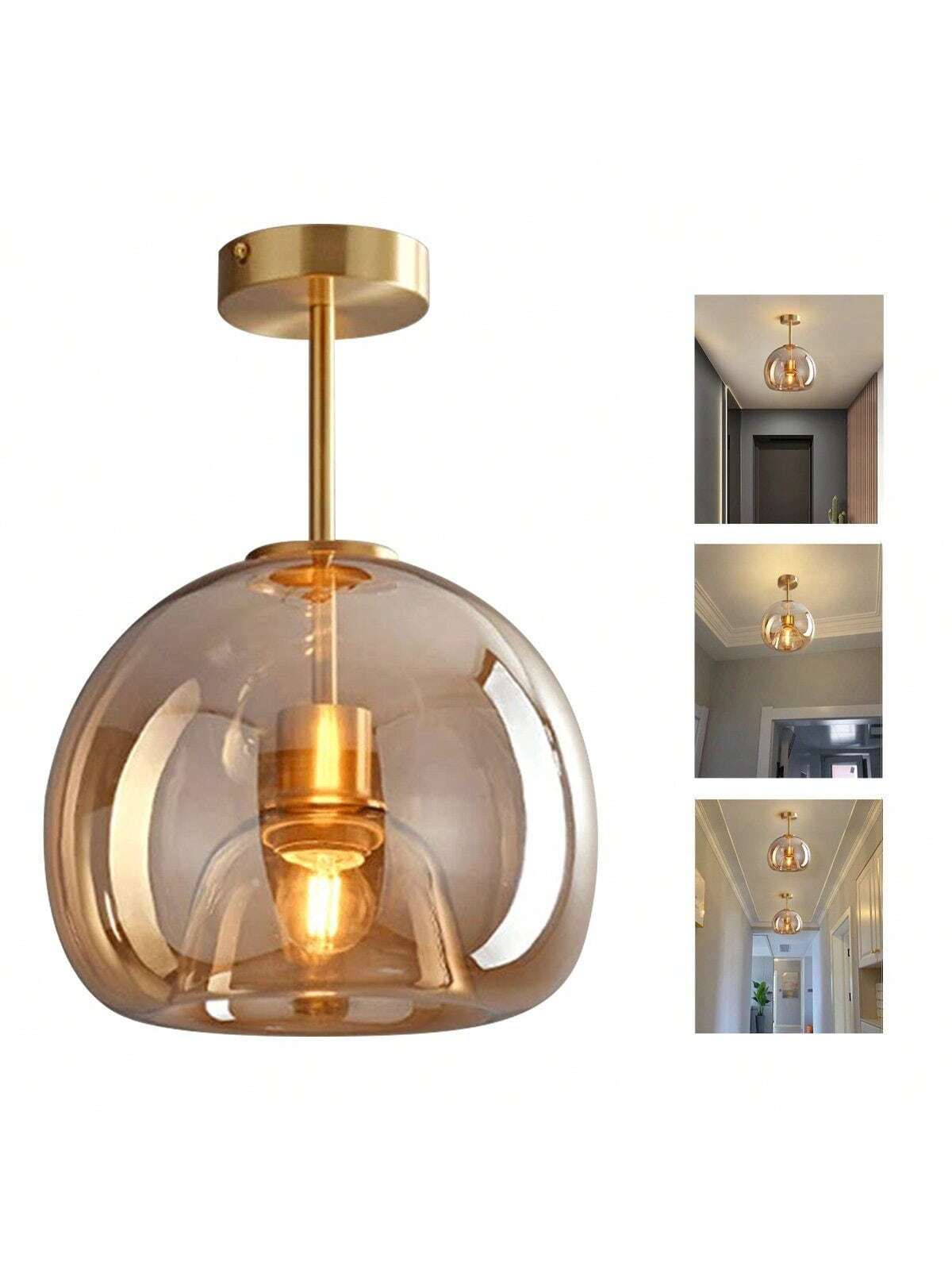 Lampes suspendues abat-jour de lustre en verre, sans source de lumi¨¨re, E27, ¦µ25*H29cm