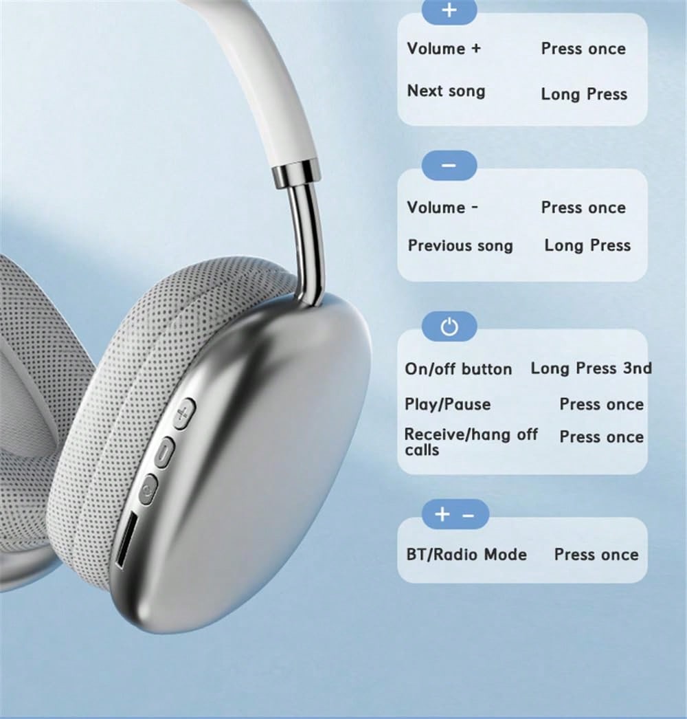 Nouveau Max P9 pro sans fil Bluetooth casque hifi st¨¦r¨¦o r¨¦duction du bruit imperm¨¦able ¨¤ l'eau ¨¦couteurs style microphone de sport