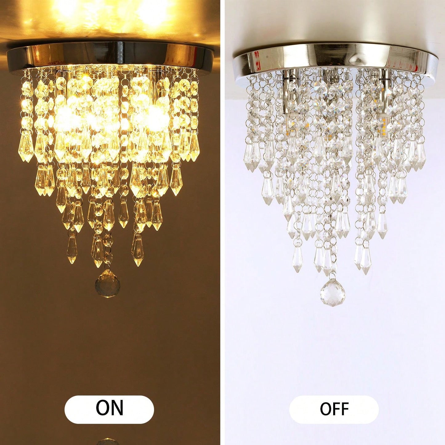 Lustre en Cristal LED, Luminaires de Plafond Modernes, Design ¨¦clatant et ¨¦l¨¦gant, Pour Salon, Chambre et Hall d'Entr¨¦e