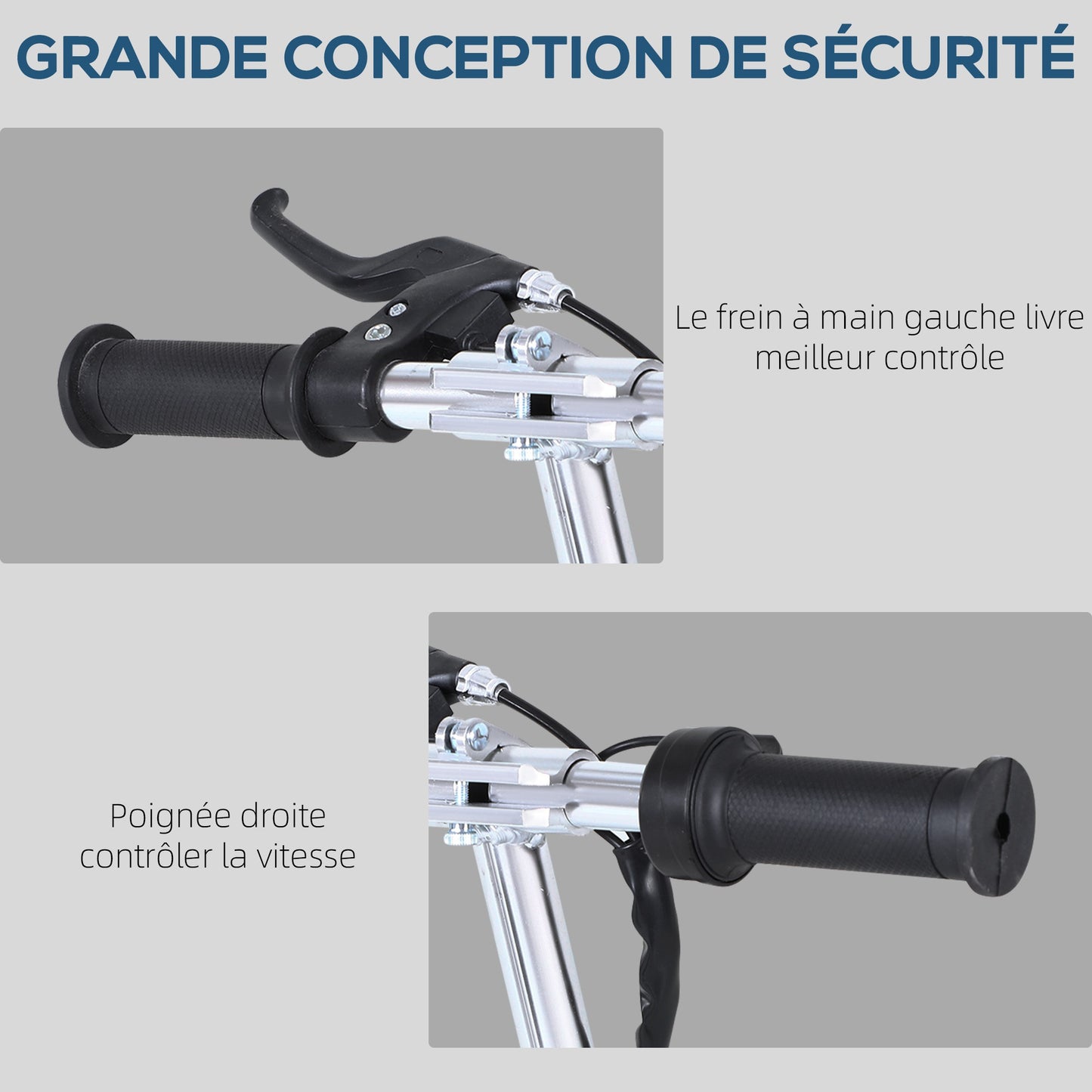 Trottinette ¨¦lectrique 120 W pliable pour enfant de 7 ¨¤ 12 ans hauteur guidon et selle r¨¦glable 10 Km/h max. noir